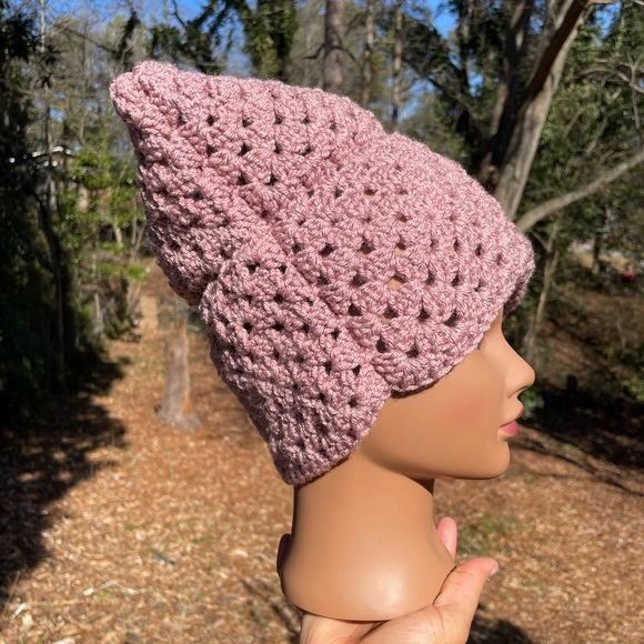 Rose Fume Crochet Cat Beanie main image 6
